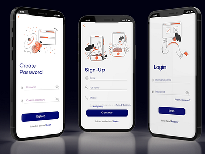 User signup and login form animation app bar branding button colorful design form graphic design home icon illustration login password profile signup ui ux vector