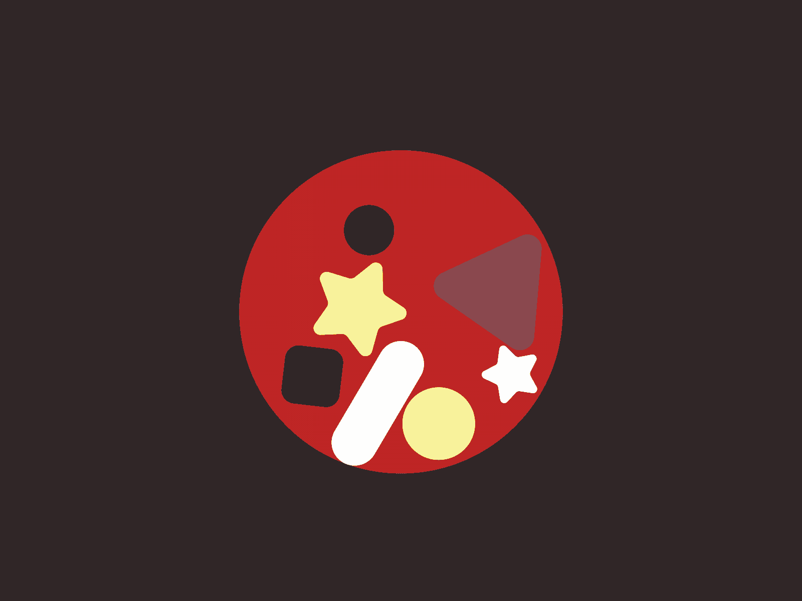 ⭑ Giggle Giggle Little Stars ⭑ 2d animation bounce brown filippo marchetti flat illustration logo animation minimal motion graphics red smear yellow