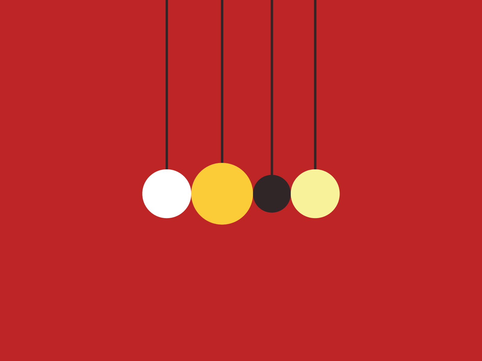 Thock! animation bounce brown filippo marchetti flat logo animation minimal motion graphics newton newtons cradle physics red smear yellow