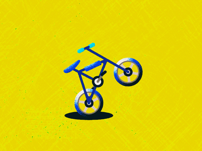 Bike Party after effects animation bike bounce character animation filippo marchetti loop motion design motion graphics orange wedge orangewedge squash stretch yellow