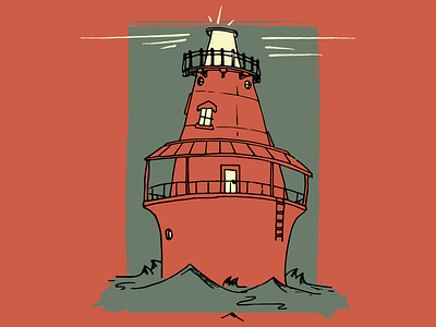 Little Lighthouse art doodle hand drawn illustration lighthouse print spokane