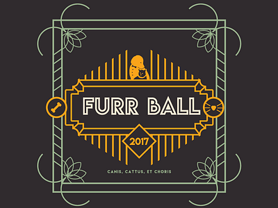 Furr Ball animals art deco dance illustration spokane vector