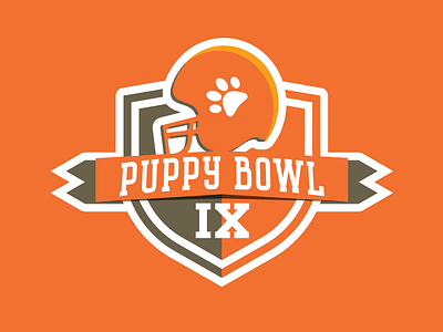 Puppy Bowl IX animal football logo puppy shelter