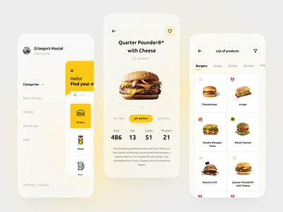 Food App Design animation app design design ecommerce app food app free designs motion graphics ui