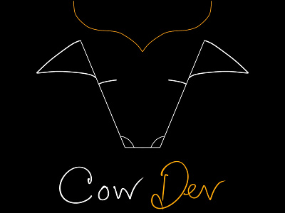 COW DEV LINE ART LOGO 3d animation branding design drawing graphic design illustration logo motion graphics typography ui ux vector