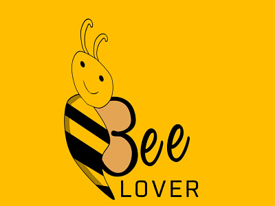 flat logo for bee lover