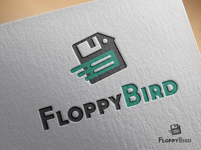 Floppy Bird bird flat floppy identity logo logotype mark symbol