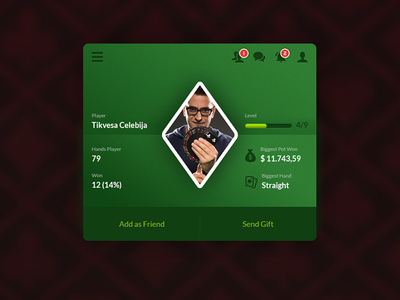 User Profile Card 006 android card casino dailyui ios poker profile ui ux