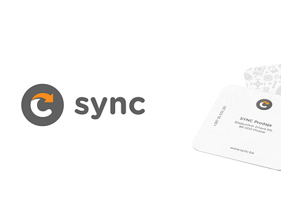 Sync Logo and Business Card brand branding business card gadgets logo logotype tech technology