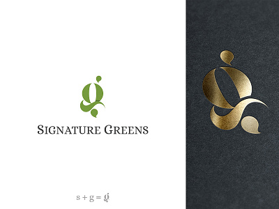 Signature Greens Logo Monogram brand branding green logo logotype monogram