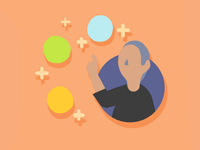 Decisions, decisions choice circles color study guy illustration options person