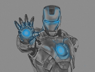 Iron Man Glow Sketch animation character design design graphic design logo marvel hero vector