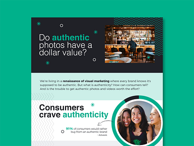 Authenticity design infographic photos