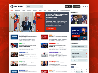 Globsec Dribbble conference elite foreign globsec goverment gregus politician red redesign security summit web