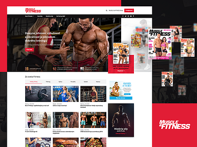 Muscle & Fitness black clean clean design fitness flat gregus gym invelity layout muscle red slovakia ui web webdesign white