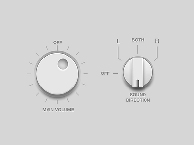 UI elements for UI Kit button elements gray knob sound ui ui kit volume