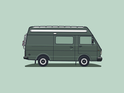 1996 VW LT artwork bestelbus camper car design florianverrijk gary illustration lastenwagen van vanlife vwbus vwclassic