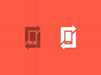 Logo for reusing mobiles flat logo mobile red reuse smartphone