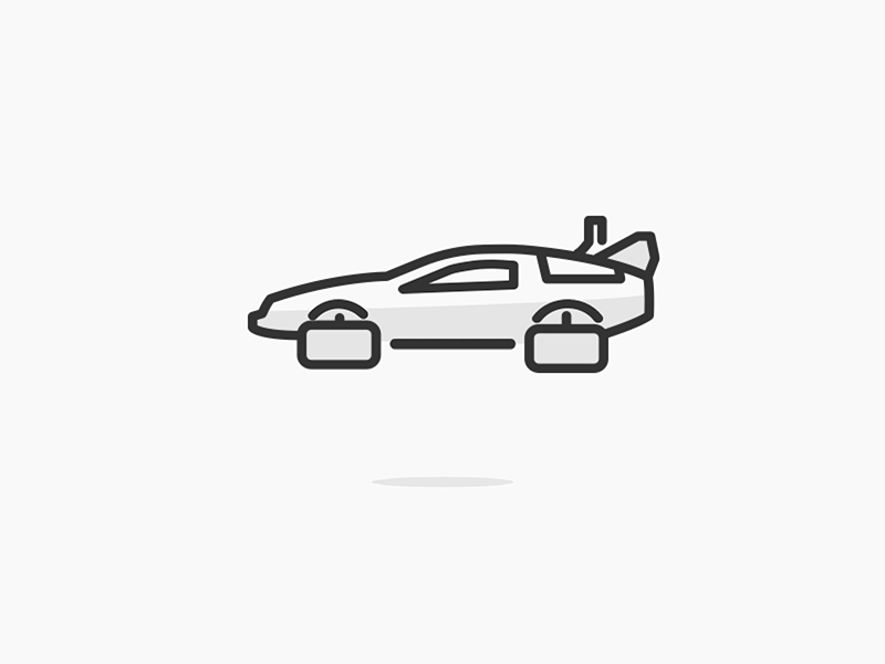 404 page doesn't exist (yet) 404 animation delorean future icon