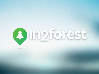 In2f Logotype blue design forest geo location location green in2forest logo pointer white