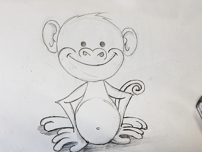 Happy Monkey character illustration monkey primate sketch