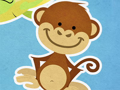 Happy Monkey character children illustration monkey primate wip