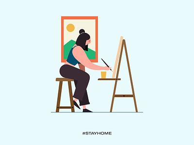 Stay home - stay creative covid19 illustrations stay fit stay healthy stay home stay safe vector work from home