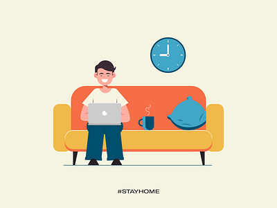 Stay home - enjoy work covid19 illustrations stay fit stay healthy stay home stay safe vector work from home