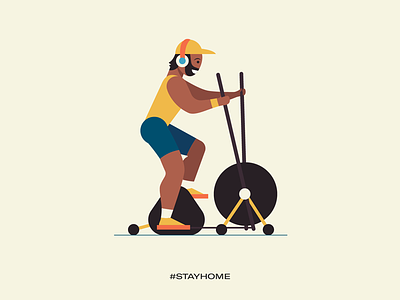 Stay home - stay fit covid19 illustrations stay fit stay healthy stay home stay safe vector work from home