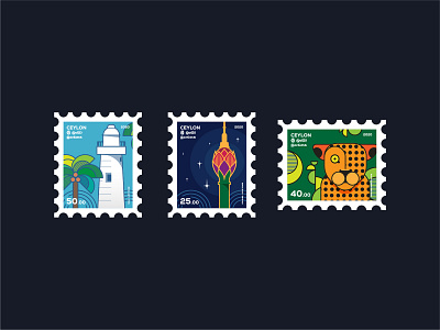 Ceylon - Stamp Concepts art ceylon concepts design digitalart illustration stamp vector