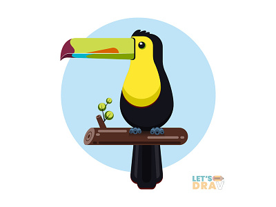Keel billed toucan - Vector speed drawing (Ep_#01)