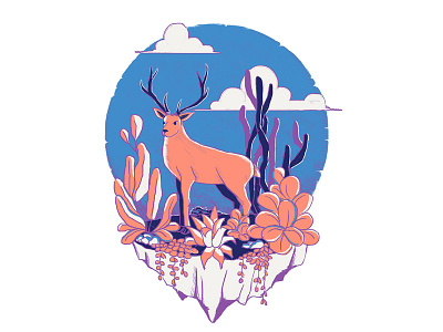 Color Palette Challenge abode art bluesky deer digital art illustation photoshop weloveillustration