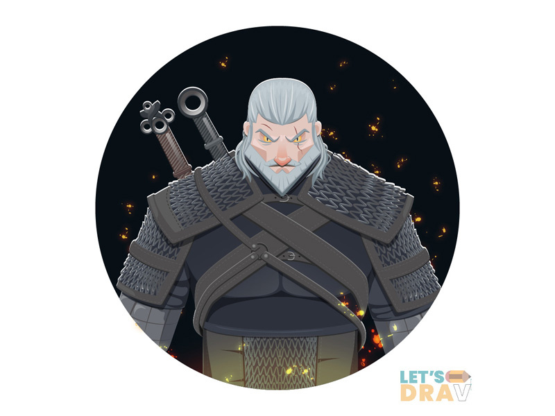 Geralt (The Witcher 3) - Vector speed drawing (Ep_#07) creative digital art photoshop illustrator vector speed drawing art witcher3 geralt