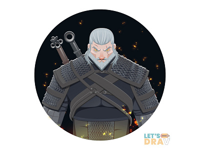 Geralt (The Witcher 3) - Vector speed drawing (Ep_#07) art creative digital art geralt illustrator photoshop speed drawing vector witcher3
