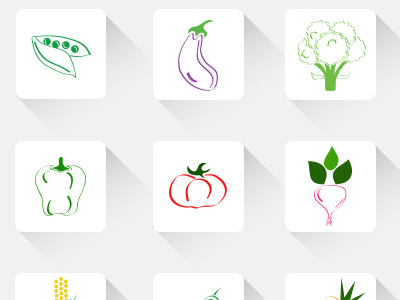 Vegetable fruit icons