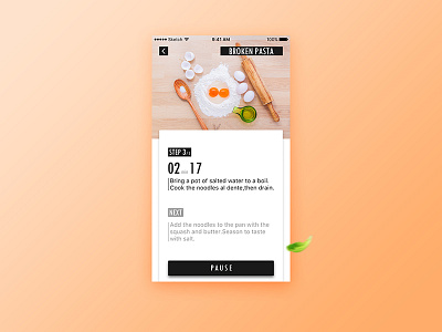 Cooking app clean cook minimalist ui