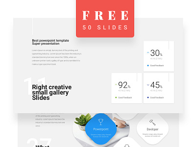 Free 50 Slides / Materialo Powerpoint Template bonus clean free material material design powerpoint presentation slides