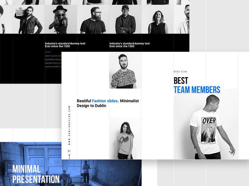 Grids Minimal Powerpoint Template template creativemarket minimalist presentation clean minimal pptx ppt powerpoint