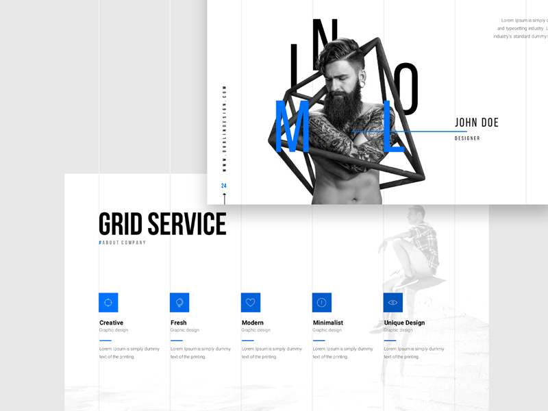 Grids Minimal Powerpoint Template by Dublin_Design on Dribbble