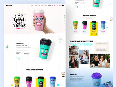 cupps coffee coffee cup cup design ecommerce ecommerce website home index indore landing ui ui design ux web website