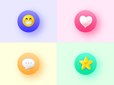 icons 3d app appicon branding button chat colorful design icon icon set iconography indore logo love smile star ui vector