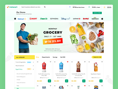 Instacart design ecommerce grocery home list redsign ui ux