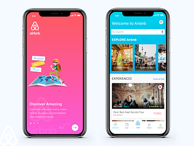 Airbnb app home list step ui ux welcome airbnb