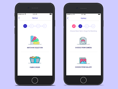 Textile app cloth form indore list matching step textile ui ux