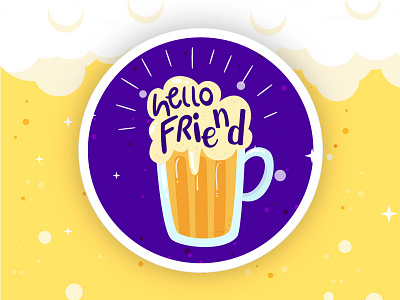 Beer is my favorite drink. beer coaster friend hello hello friend sticker