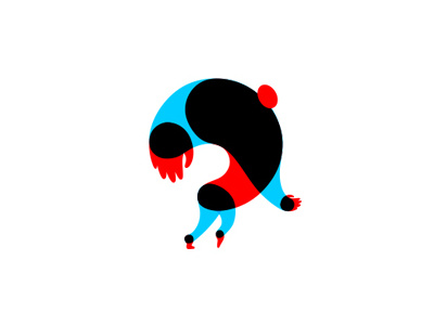 Heavy Runner black blue flat logo mark multiple overlay red running simple sport