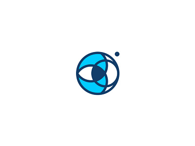 Big Optic b blue circle eye glasses lens logo mark o
