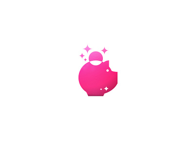 Dream Bank animal brand coin dream identity. pig logo mark money moneypig pink