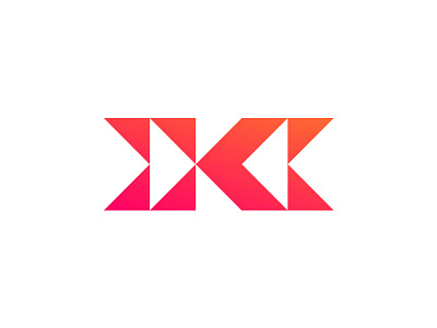 XK — personal mark arrow color gradient identity k letter logo mark orange pink triangle x
