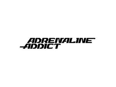 Adrenaline addict addict adrenaline black bw identity letter logo mark white